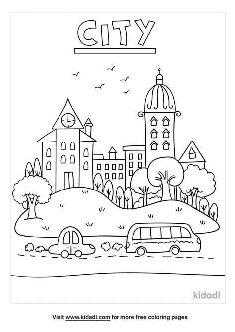 Free City Coloring Page Coloring Page Printables Kidadl