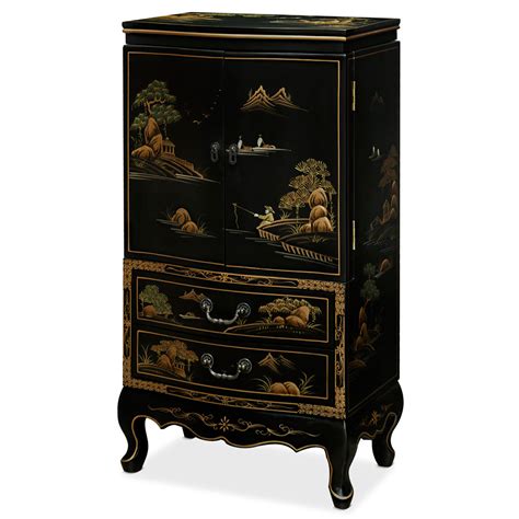 jewelry armoire with scenery chinoiserie