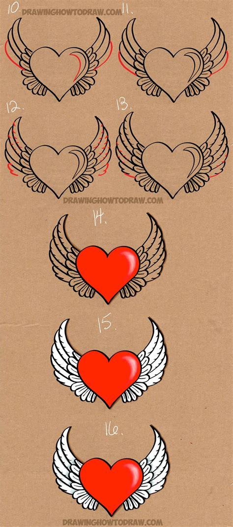 Designing fantasy wings step 1 warfare56:24568217your fantasy character doesn't need to have plain old bird wings. How to Draw a Heart with Wings - Easy Step by Step Drawing ...