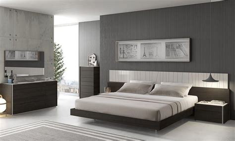 modern light grey lacquer wenge veneer king size bedroom set pcs jm