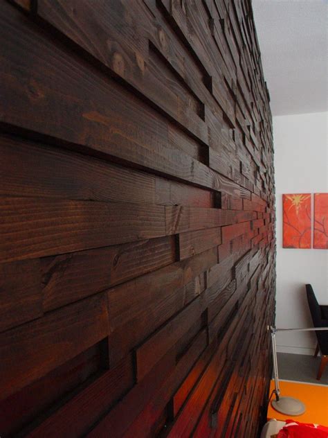 Wood wall with dimensional feature