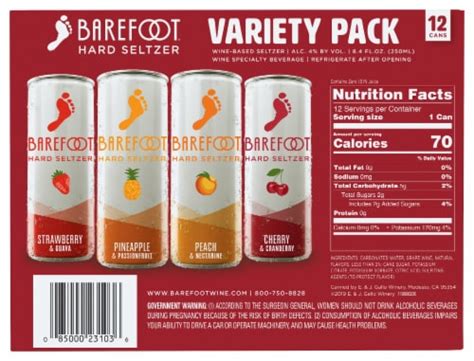 Barefoot Low Calorie Wine Based Hard Seltzer Variety Pack Pk