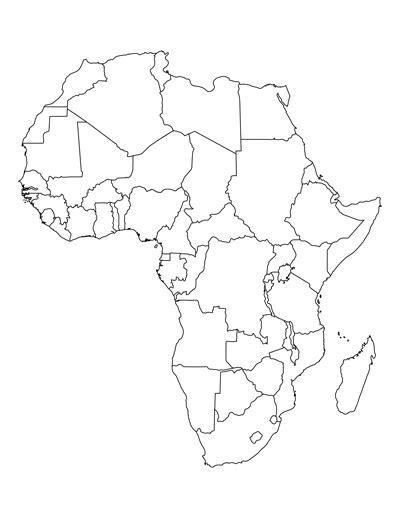Printable Blank Map Of Africa Tims Printables