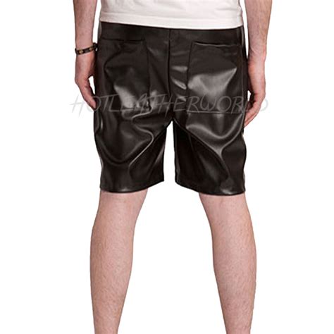 Men Faux Leather Shorts Hotleatherworld