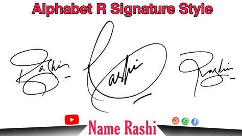 Name Of The Signature Rashi How To Create R Signature Style Youtube