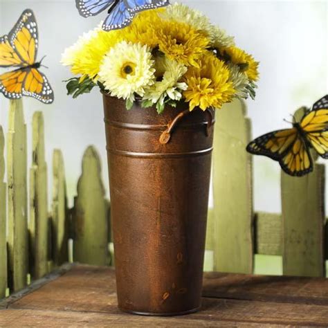 I will be here to assist and advice you from enquiry stage to. Rusty Tin French Flower Bucket - Baskets, Buckets, & Boxes - Home Decor