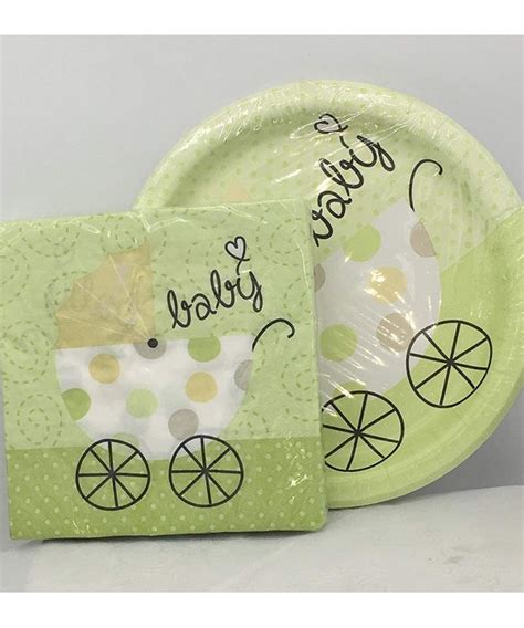 Unisex Baby Shower Paper Plates And Napkins For 18 Two 2 Item Bundle