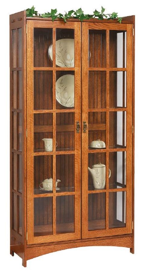 A hardwood amish display case or curio cabinet can also be used in an office, club, church, or school. Fancy Mission Curio Cabinet from DutchCrafters Amish Furniture
