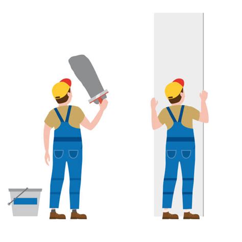 Drywall Installation Illustrations Royalty Free Vector Graphics And Clip