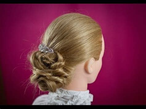 Pin a side strand with a single flower. Pencil Updo | Ponytail styles, Long hair updo, Hair videos ...