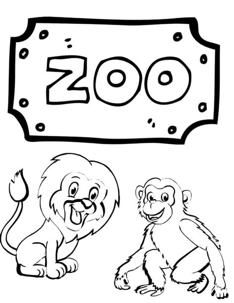 Printable Zoo Animal Coloring Pages For Kids Dresses And Dinosaurs