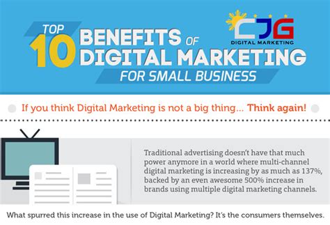 Top 10 Benefits Of Digital Marketing For Small Business Infographic
