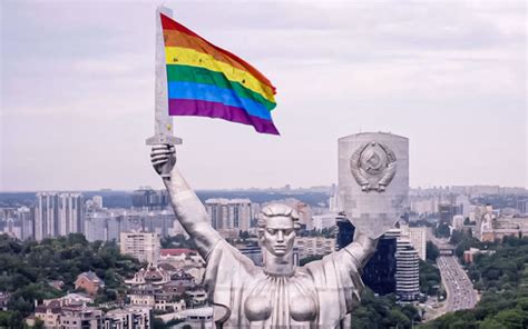 Ukraine Lgbt Pride Flag Flies High Above Kyiv Gay Nation
