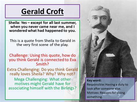 An Inspector Calls Gerald Croft Teaching Resources