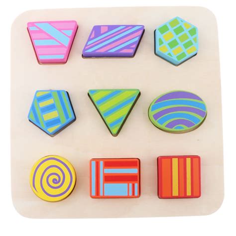 2020 Wooden Geometry Block Board Toy Montessori Educational Material
