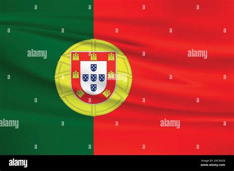 Waving Portugal Flag Official Colors And Ratio Correct Portugal