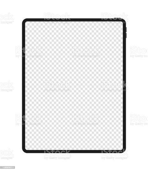 Tablet Mockup With Transparent Screen Isolated On A White Background