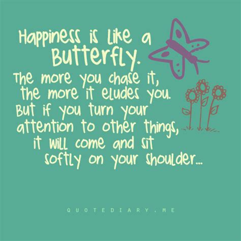 Happiness Is Like A Butterfly The More You Chase It The More It