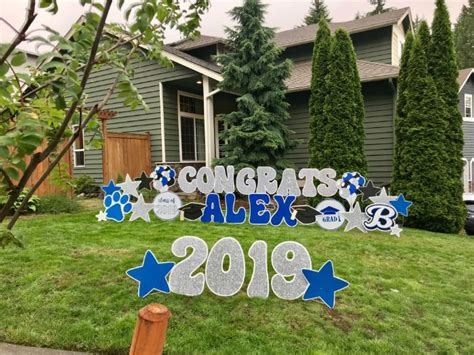Retailers, offices, manufacturers, realtors, special event managements, advertisers etc. School Colors Graduation Yard Sign Display (With images ...