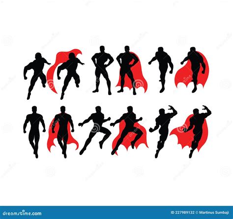Superhero Silhouettes Set Vector Illustration 71066380