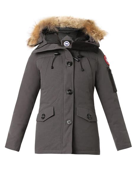 Canada Goose Montebello Fur Trimmed Down Jacket In Charcoal Grey Lyst
