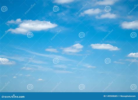 Blue Clear Sky With Light White Clouds Stock Image Image Of High
