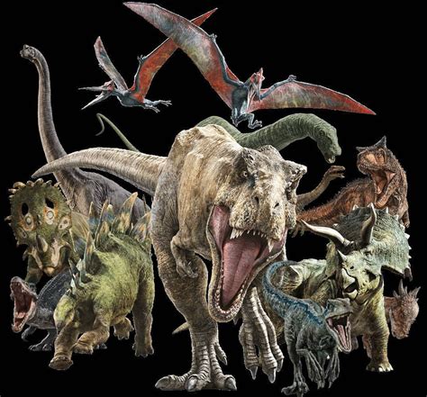 The Dinosaurs Of Fallen Kingdom Tyrannosaurusrex Velociraptor Triceratops Pteranodon