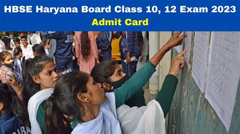 Hbse Haryana Board Class 10 12 Exam 2023 Admit Card Released At Bseh