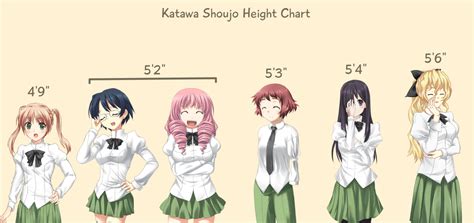 I Made A Height Chart Based On Their Canon Heights Katawashoujo