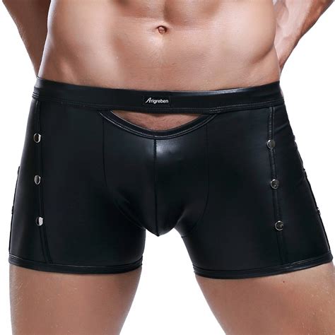 Underwear Men Sexy Mens Faux Leather Leather Like Underwear Boxer