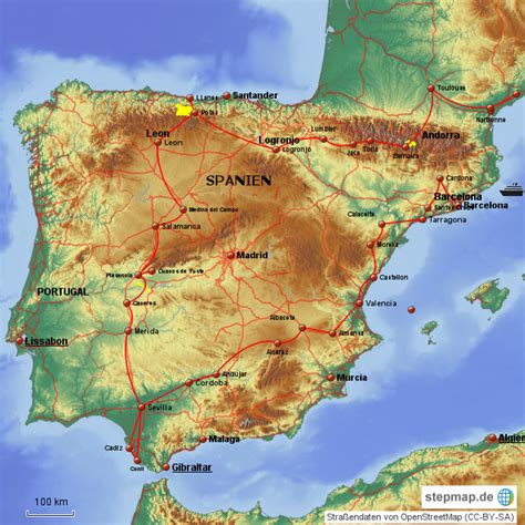 Stepmap Spanien 2015 Landkarte Für Spanien