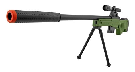 Uk Arms P2703g Spring Powered Airsoft Sniper Rifle With Scope And Bipod