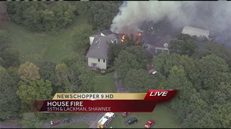 Images Large Home Catches Fire In Shawnee