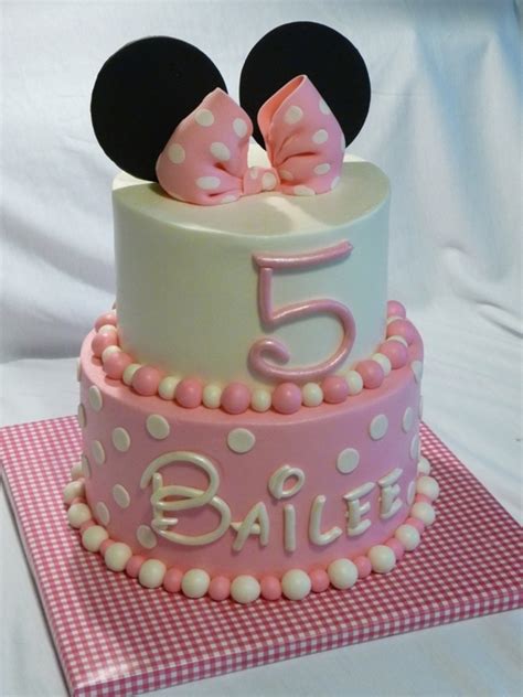 Minnie Mouse Happy Birthday Cake Cartoon