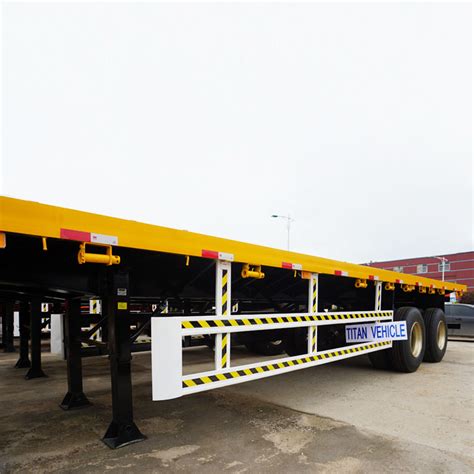 20ft 40ft Shipping Container Transport Trailer Tri Axle Flatbed