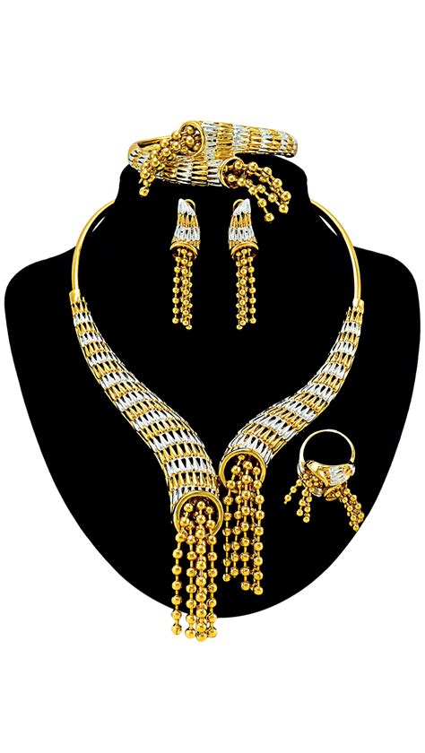 Attractive Gold Plated Dubai Style 4 Pieces Jewelry Sets