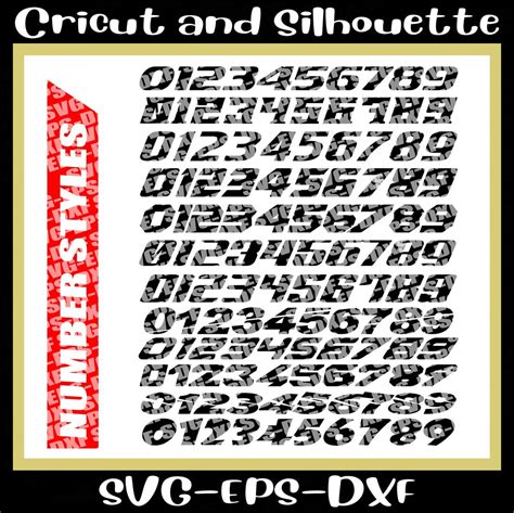 Motocross Number Font Style Svg Files Racing Plate Svgcricut
