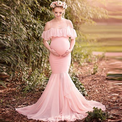 Maternity Photoshoot Dress New Elegant Lace Maternity Photography Props Long Dresses Elegant