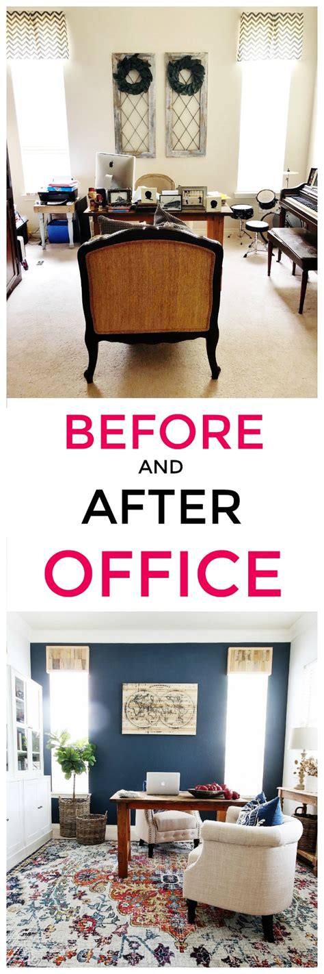 Before And After Office Reveal With Tons Of Color Home Office Design
