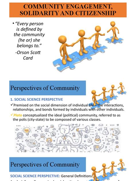 Community Engagement Solidarity And Citizenship Every Person Pdf
