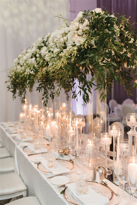 Romantic All White Wedding Reception Elegantweddingca Candle