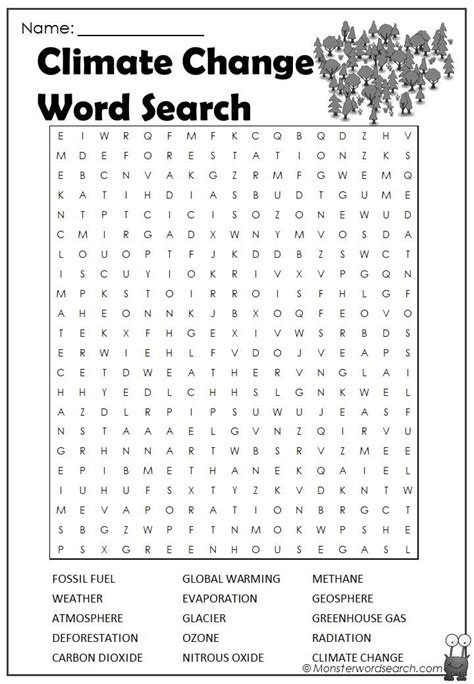 Climate Change Word Search Climate Change Activities Climate Change