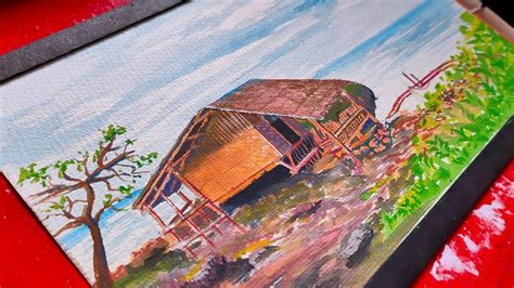 Bahay Kubo Is Original Ecohouse In The Philippineswatercolor Painting