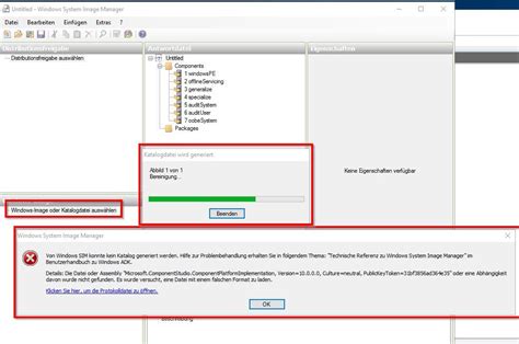 Fehler Katalog Windows System Image Manager Administrator