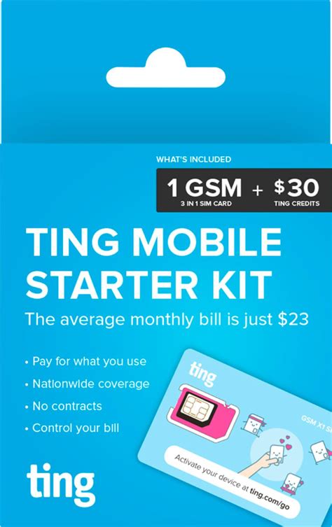 Best Buy Ting Mobile Gsm Sim Card Kit For Unlocked Phone With 30