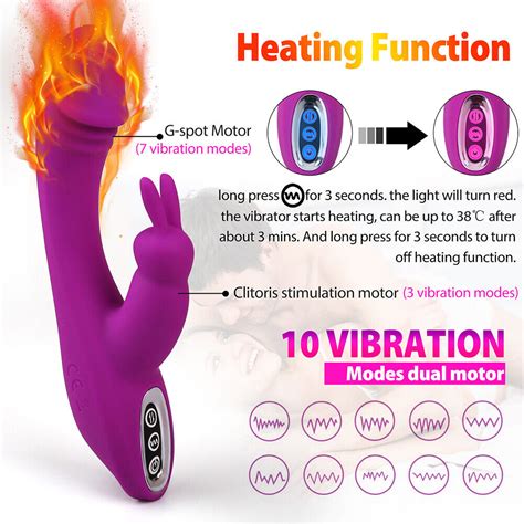 Purple Rabbit Vibrator G Spot Dildo Vibe Waterproof Massager Sex Toys