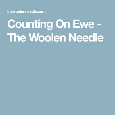 Counting On Ewe The Woolen Needle Perle Cotton Woolen Needle