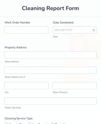 Cleaning Report Form Template Jotform