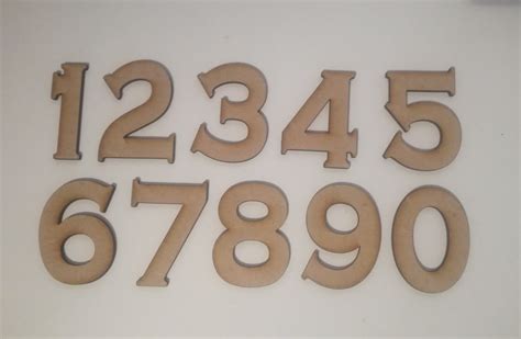 Copperplate Font Wooden Numbers Laser Cut Mdf 5cm 75cm Etsy