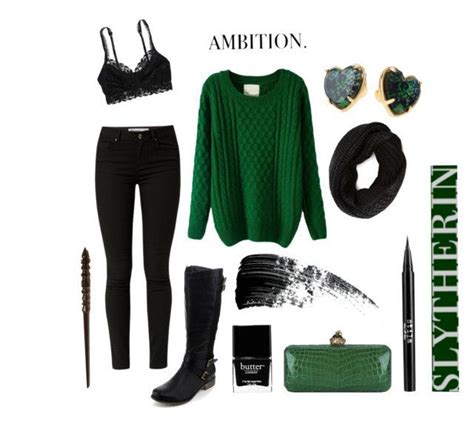 Slytherin winter outfit in themed clothes слизерин г Outfit